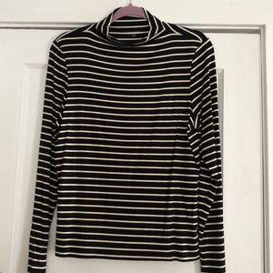 Striped Tahari mock neck